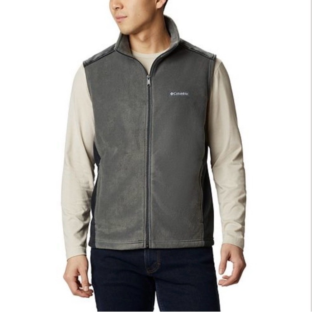 Columbia Men's 2XLT Gray‎ four front zip Fleece Vest